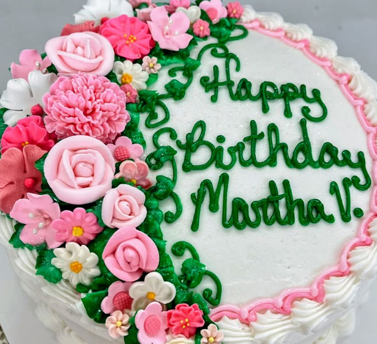 Handmade Cake with Flower Icing Designs