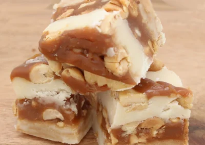 Salted nut roll fudge homemade candy